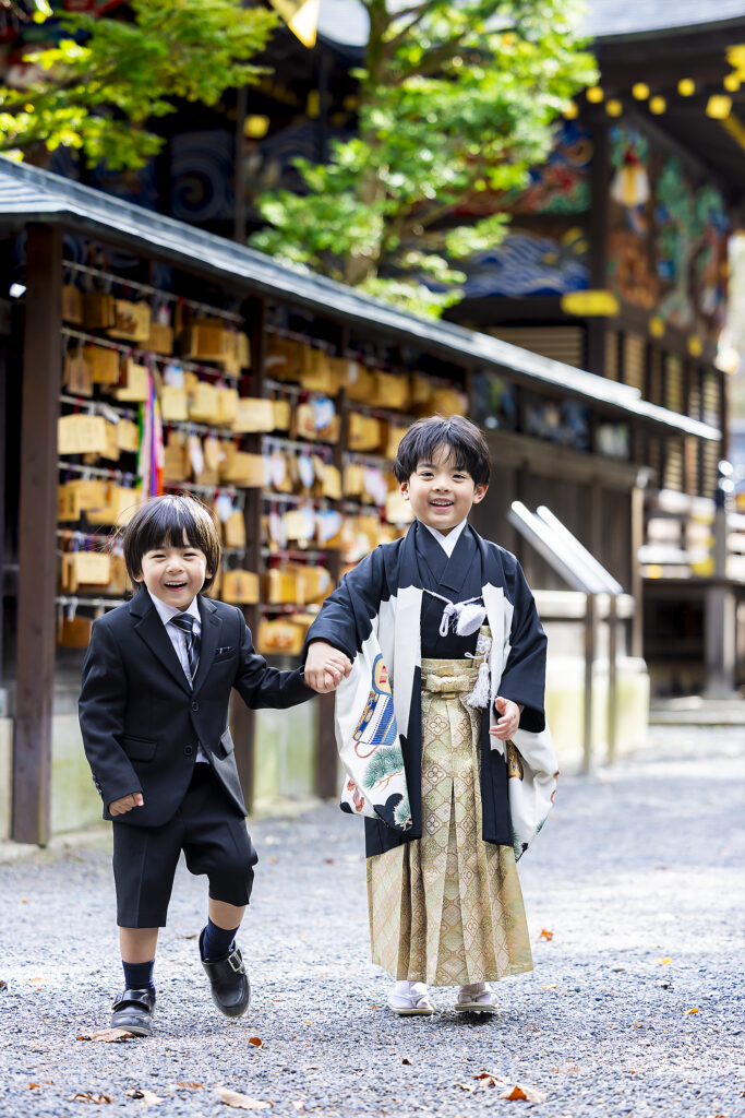 七五三の5歳。秩父神社での前撮り写真